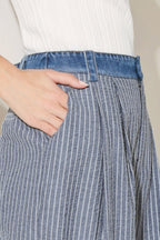MARINA PINSTRIPE WOVEN SEERSUCKER PANTS