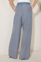 MARINA PINSTRIPE WOVEN SEERSUCKER PANTS