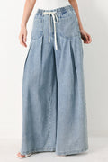 Cloud Wash Palazzo Denim Pants