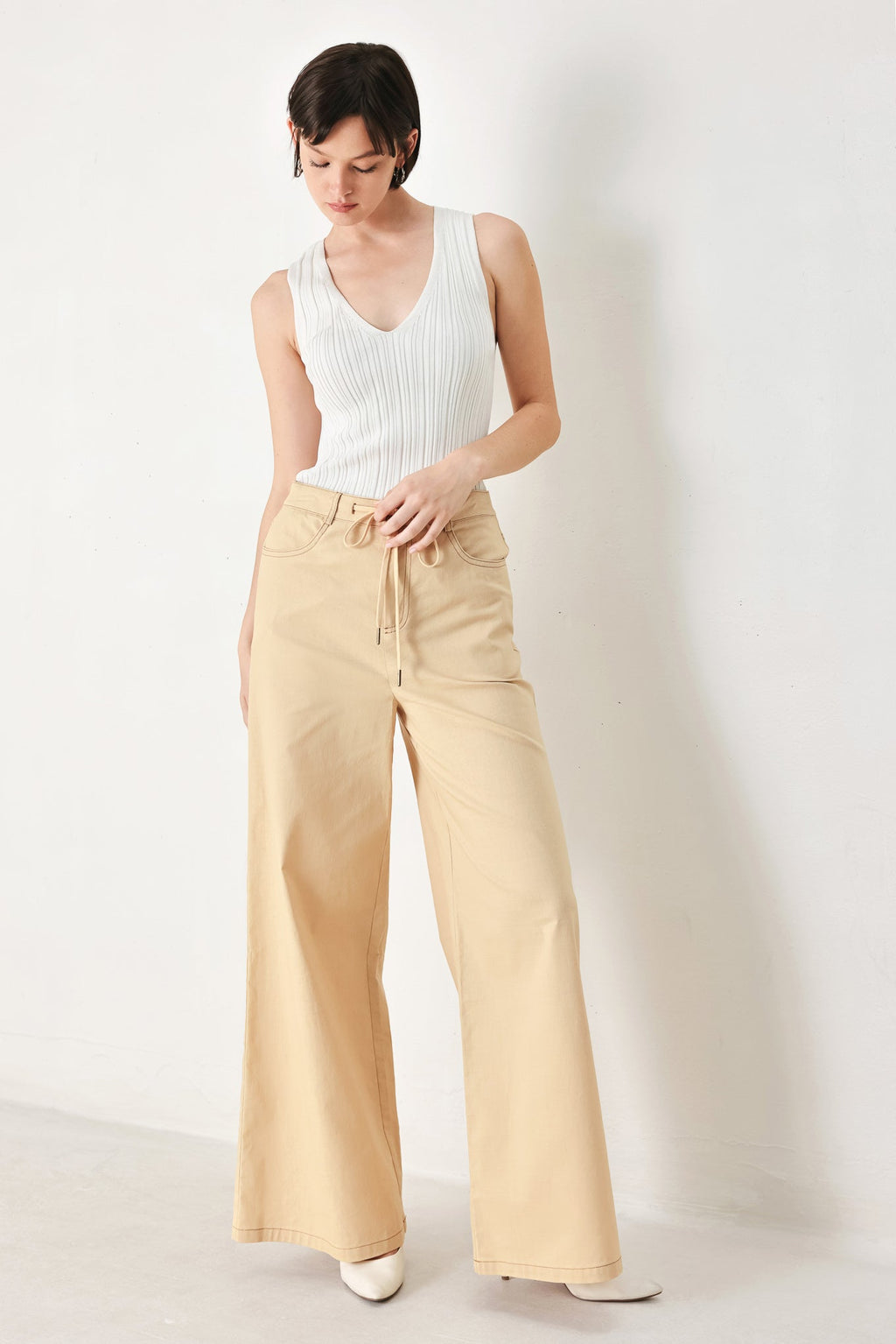 MODERN SAND WOVEN PANTS