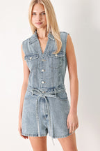 Weekend Blue Look Denim Romper