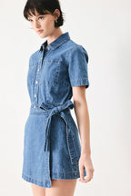 Daily Romance Denim Skort Romper