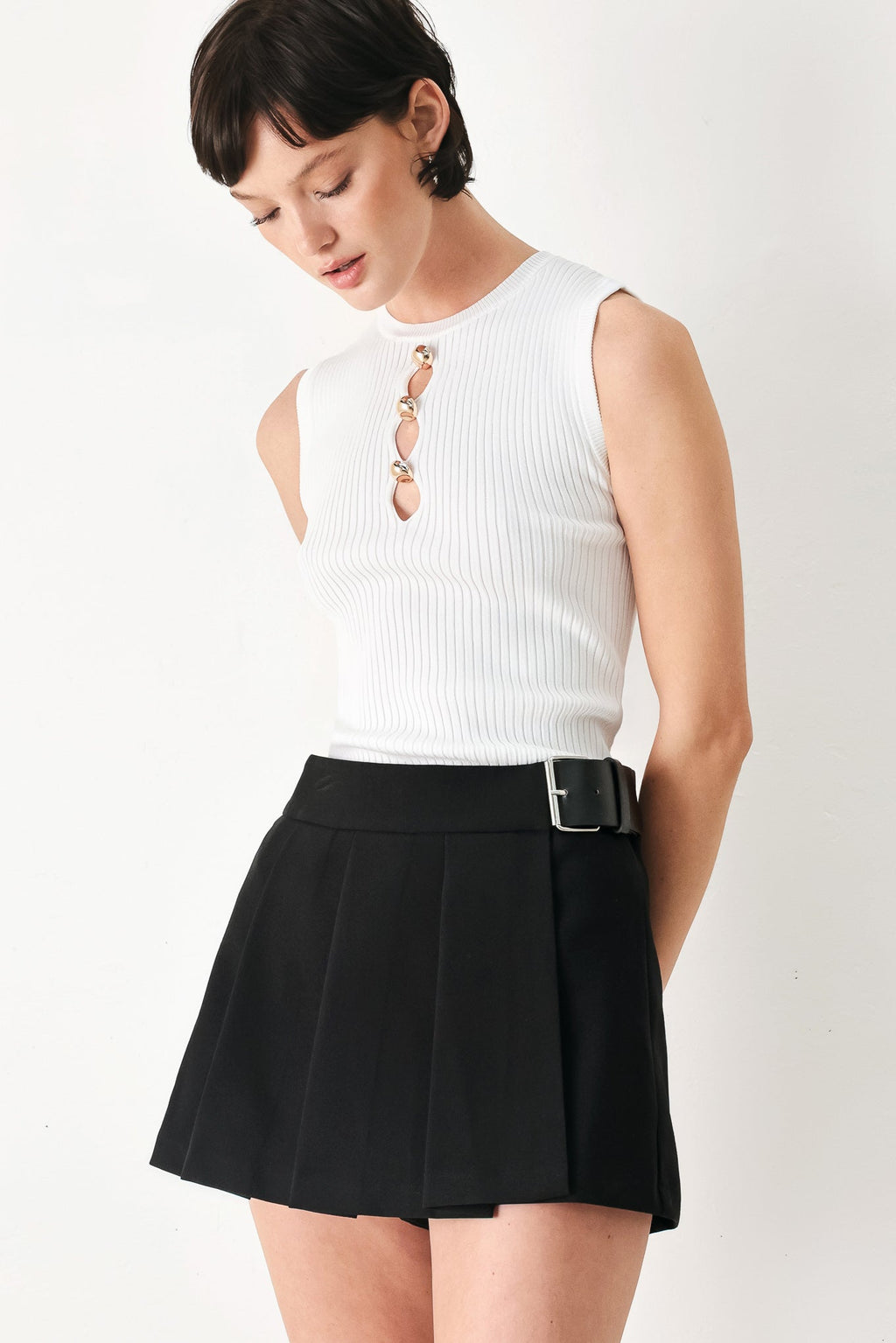 Noir Flirt Denim Skort