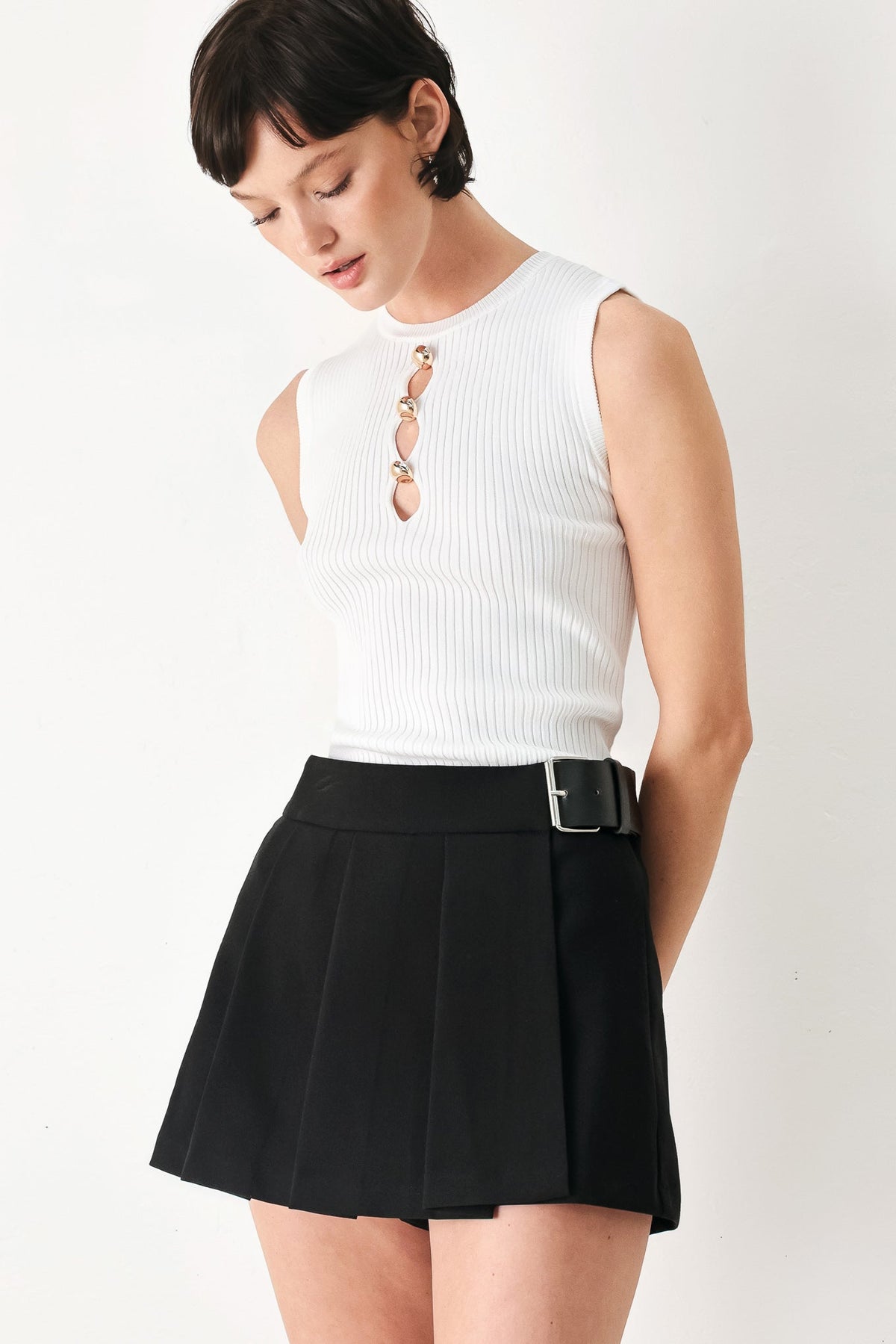 Noir Flirt Denim Skort