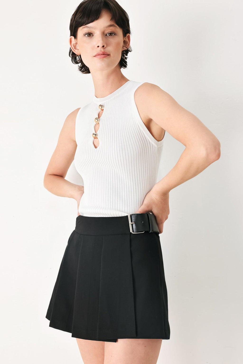 Noir Flirt Denim Skort