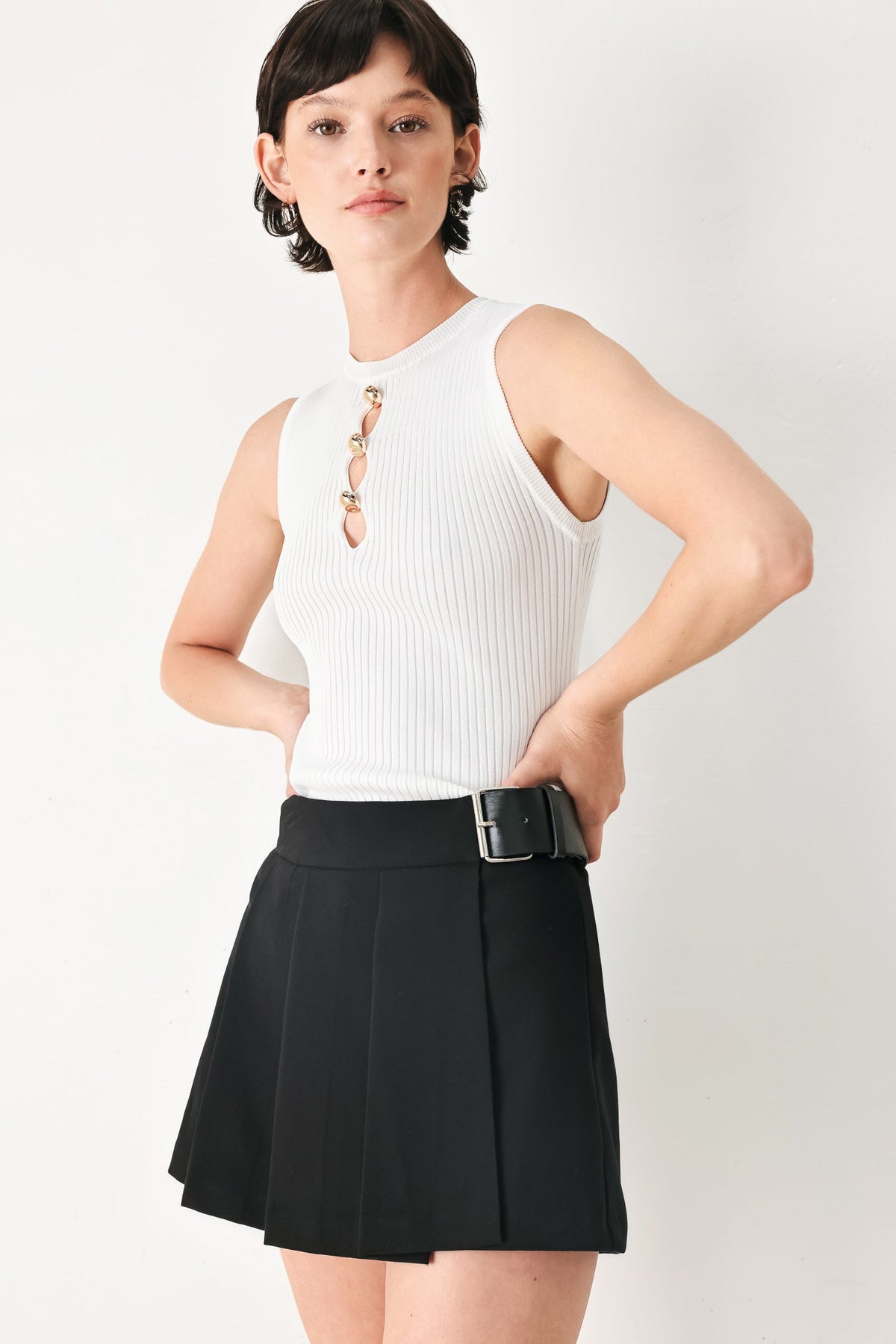 Noir Flirt Denim Skort