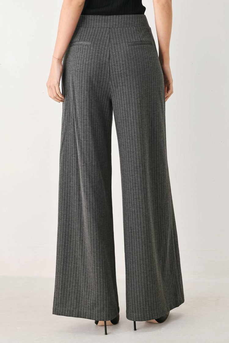 Modern Pinstripe Wide-Leg Pants