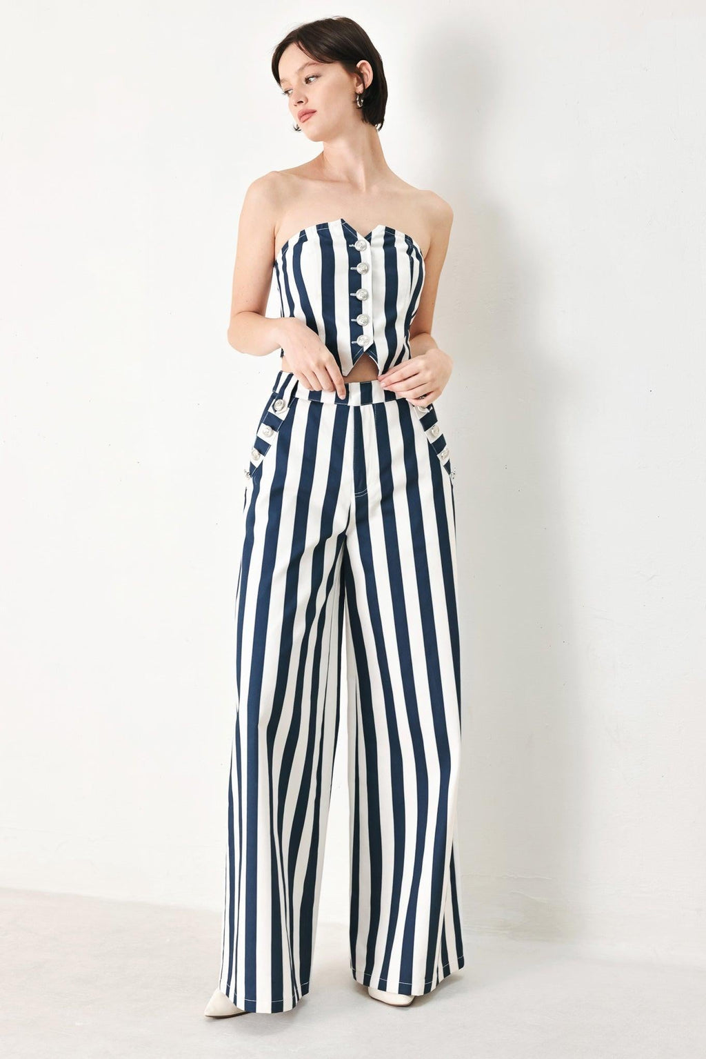 Navy Blossom Pants