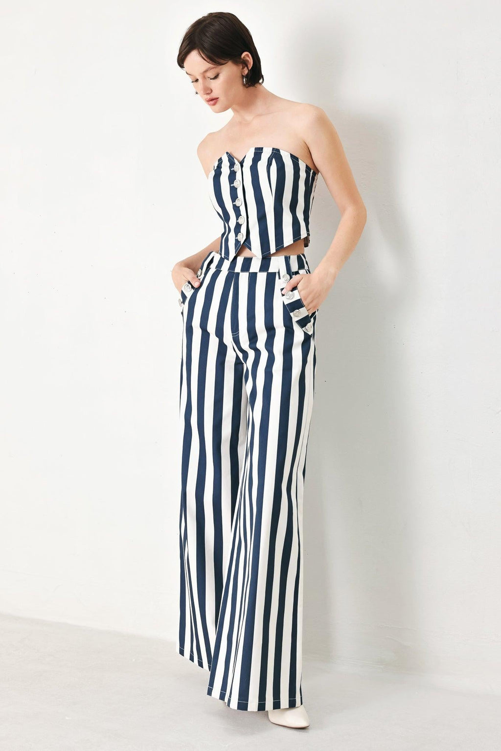 Navy Blossom Pants