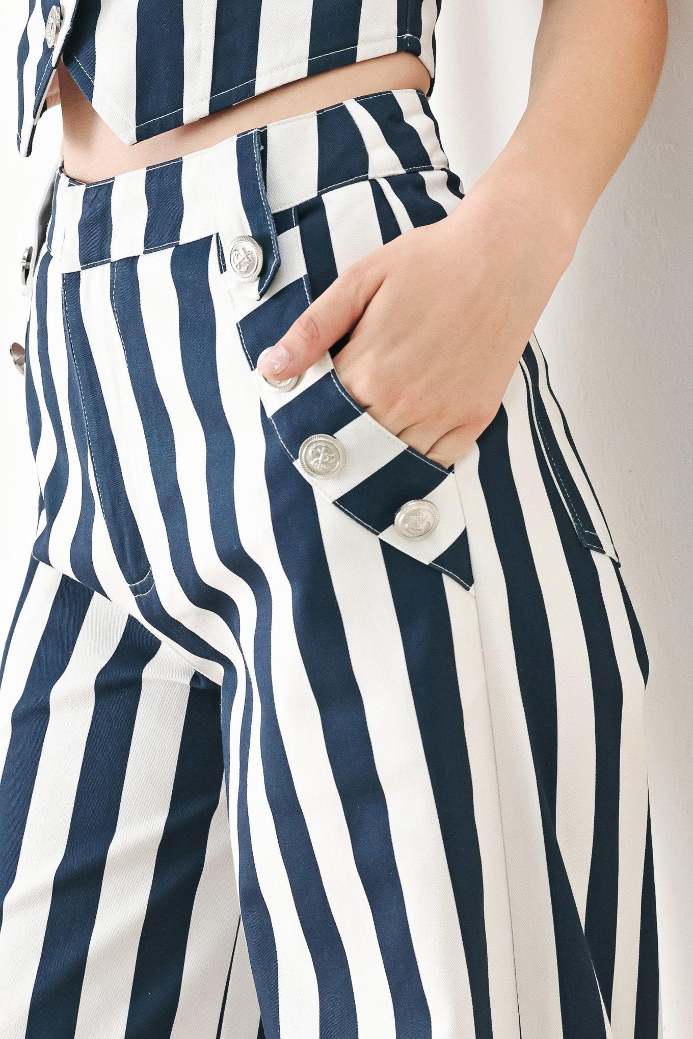Navy Blossom Pants