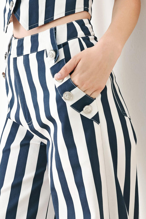 Navy Blossom Pants