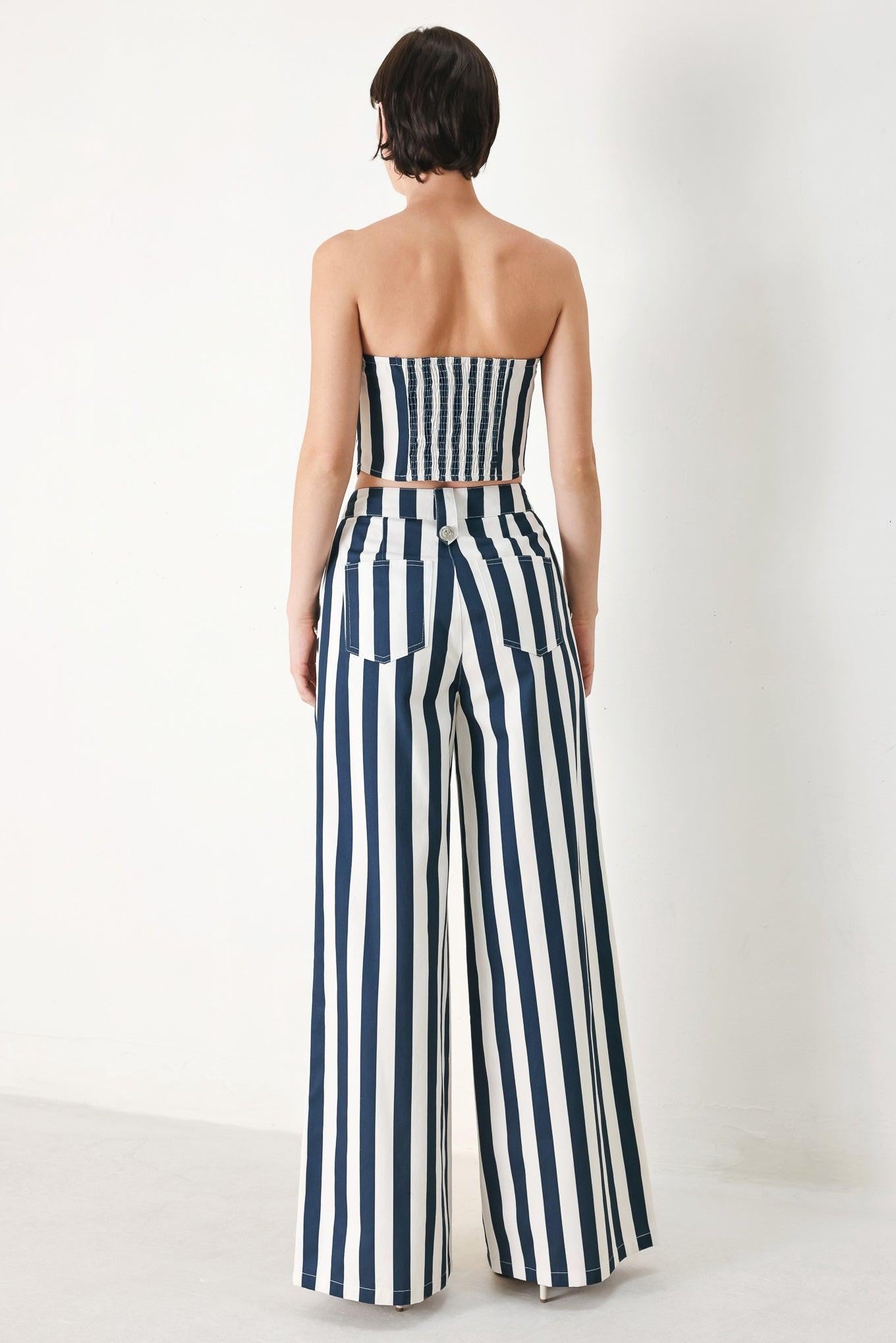 Navy Blossom Pants