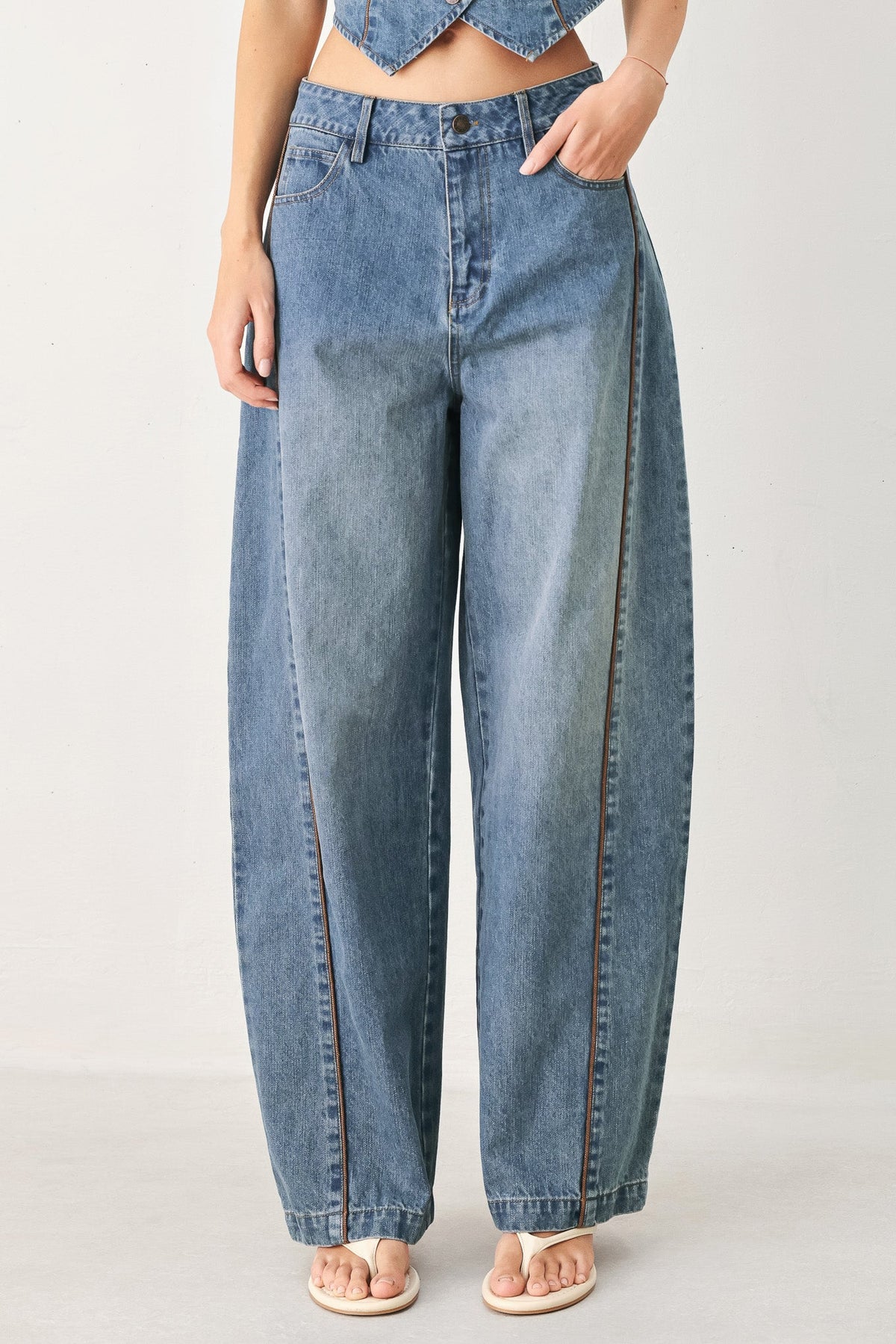 Western Muse Denim Balloon Pants