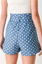 FLIRTY DOTS TIE WOVEN SHORTS