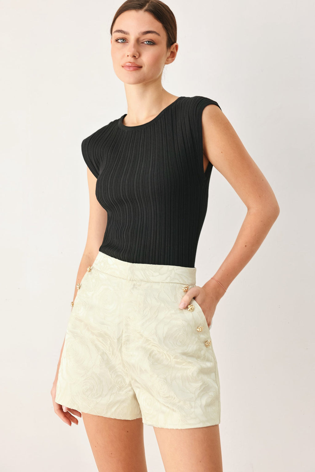 Marzipan Floral Jacquard Shorts
