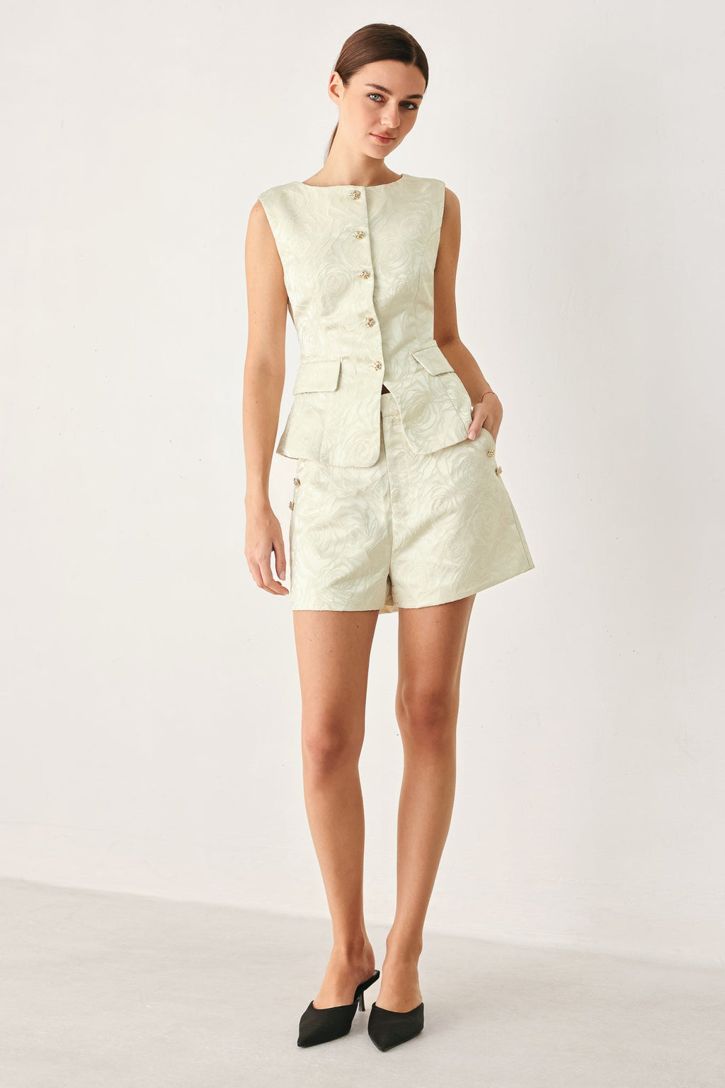 Marzipan Floral Jacquard Shorts