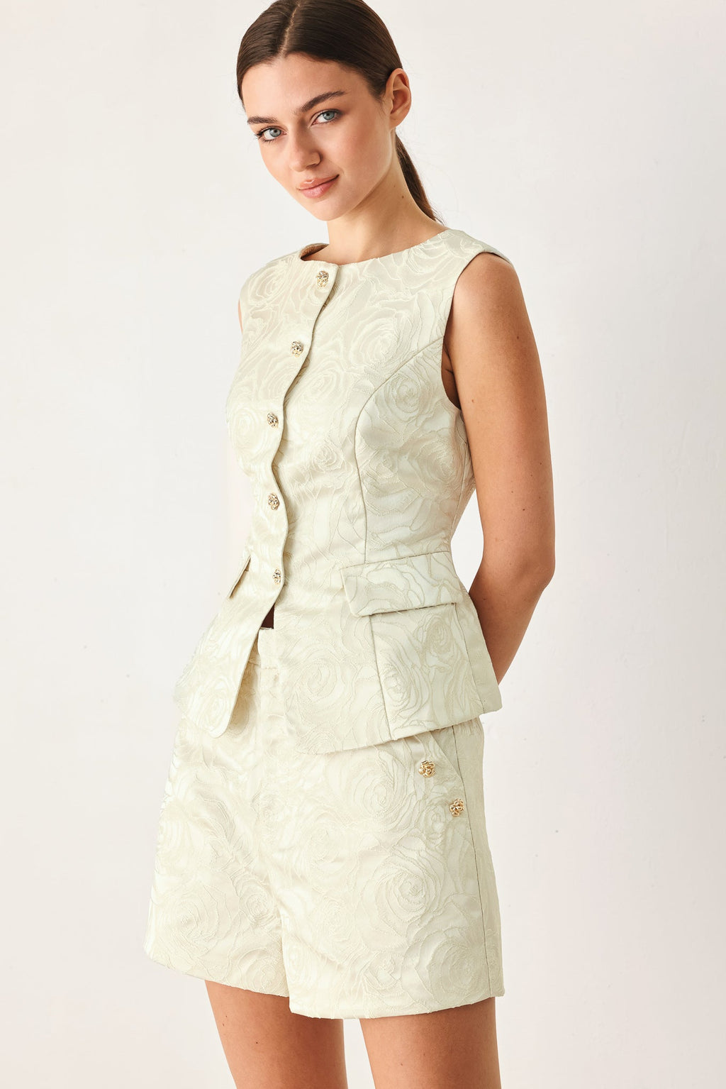 Marzipan Floral Jacquard Shorts