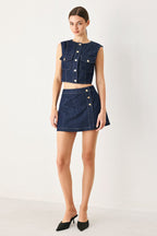 Iconic Indigo Denim Skort