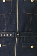 Sleeveless Workwear Denim Jumpsuit