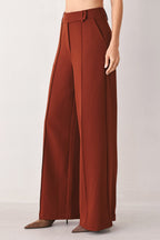 Autumn Rust Flowy Wide-Leg Pants