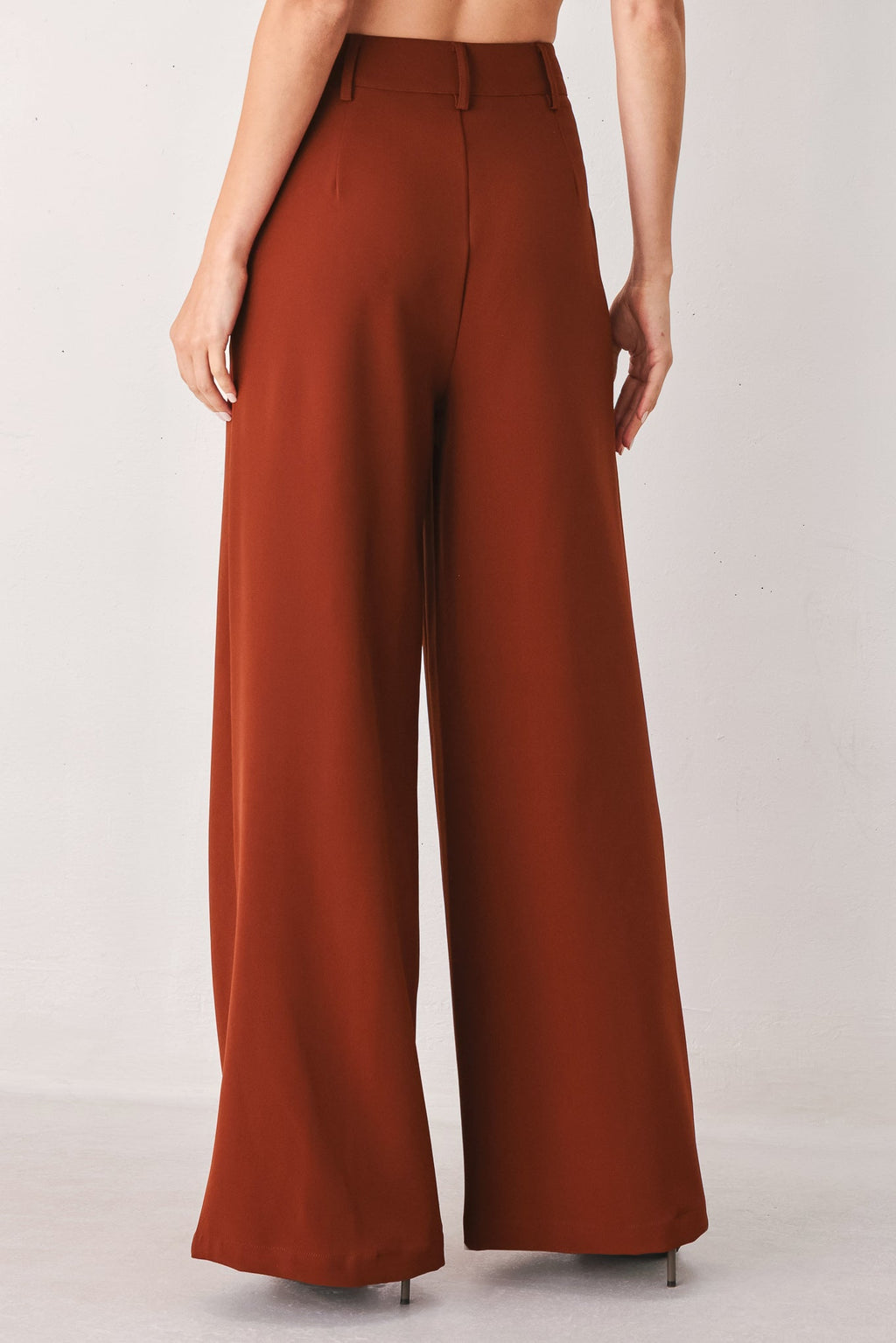 Autumn Rust Flowy Wide Leg Pants
