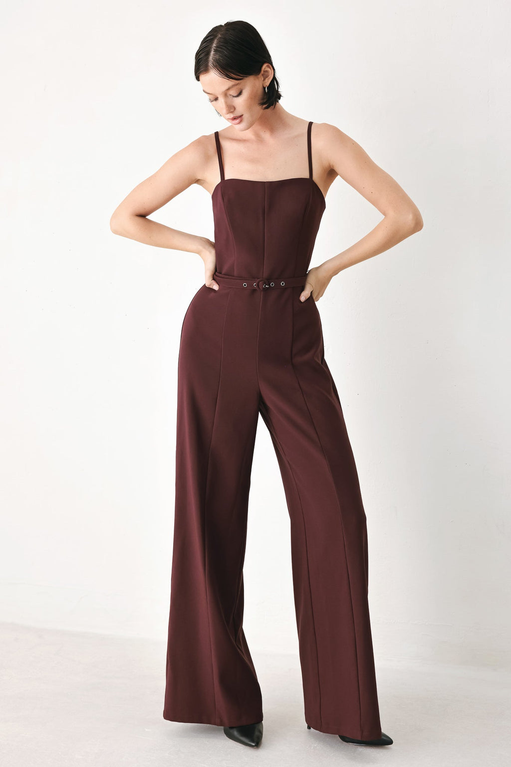 Burgundy Modern Muse Jumpsuit