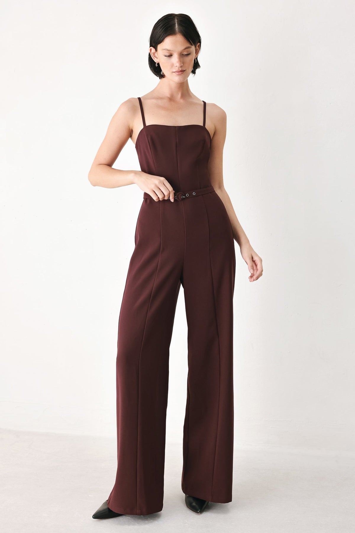 Burgundy Modern Muse Jumpsuit