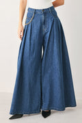 Statement Blue Wide Leg Denim Pants
