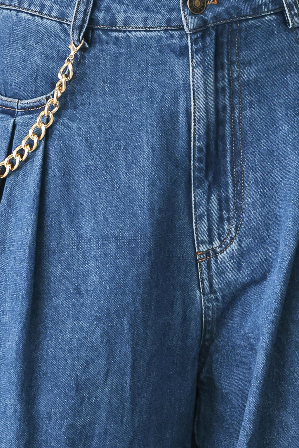Statement Blue Wide Leg Denim Pants