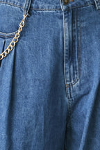 Statement Blue Wide Leg Denim Pants