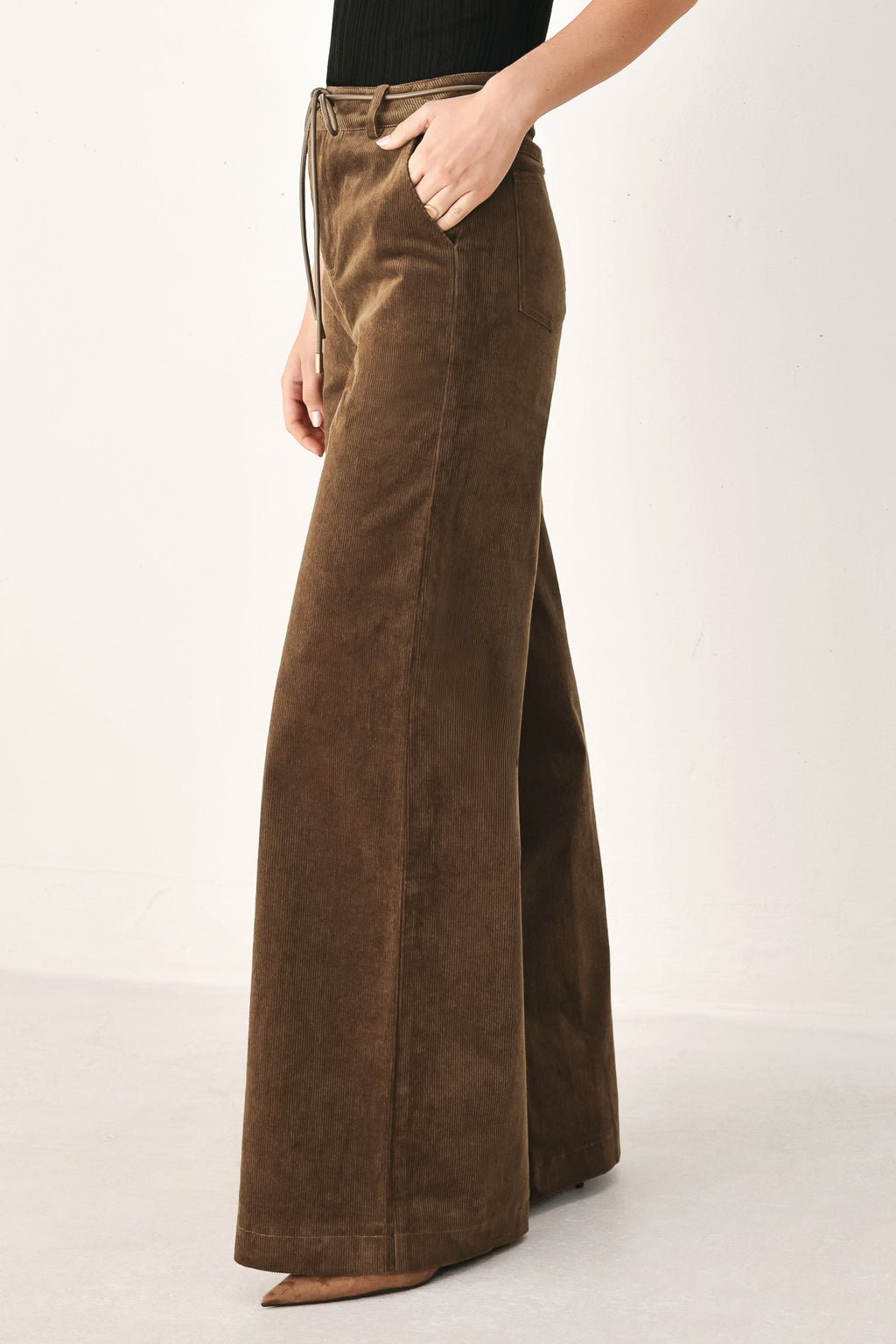 Autumn in Manhattan Belted Corduroy Pants