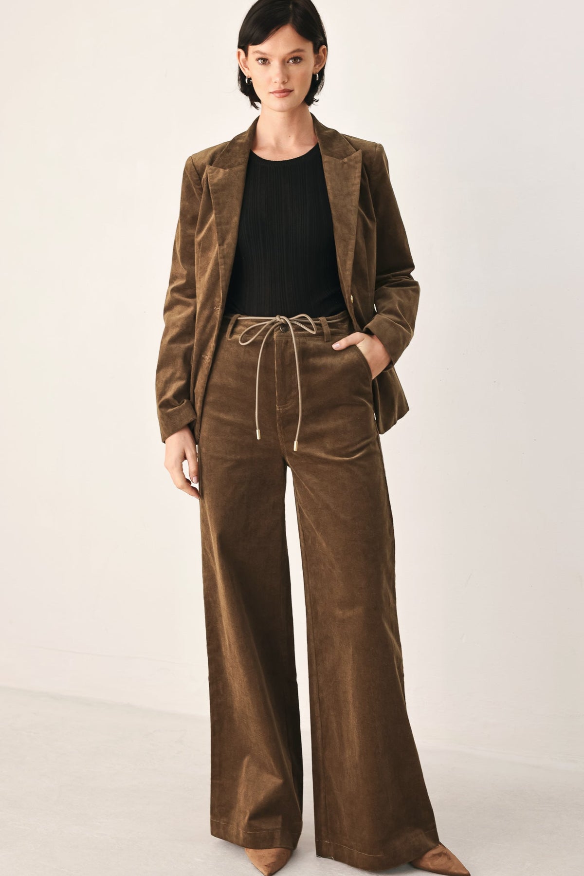 Autumn in Manhattan Belted Corduroy Pants