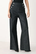 Graphite City Pinstripe Wide-Leg Pants