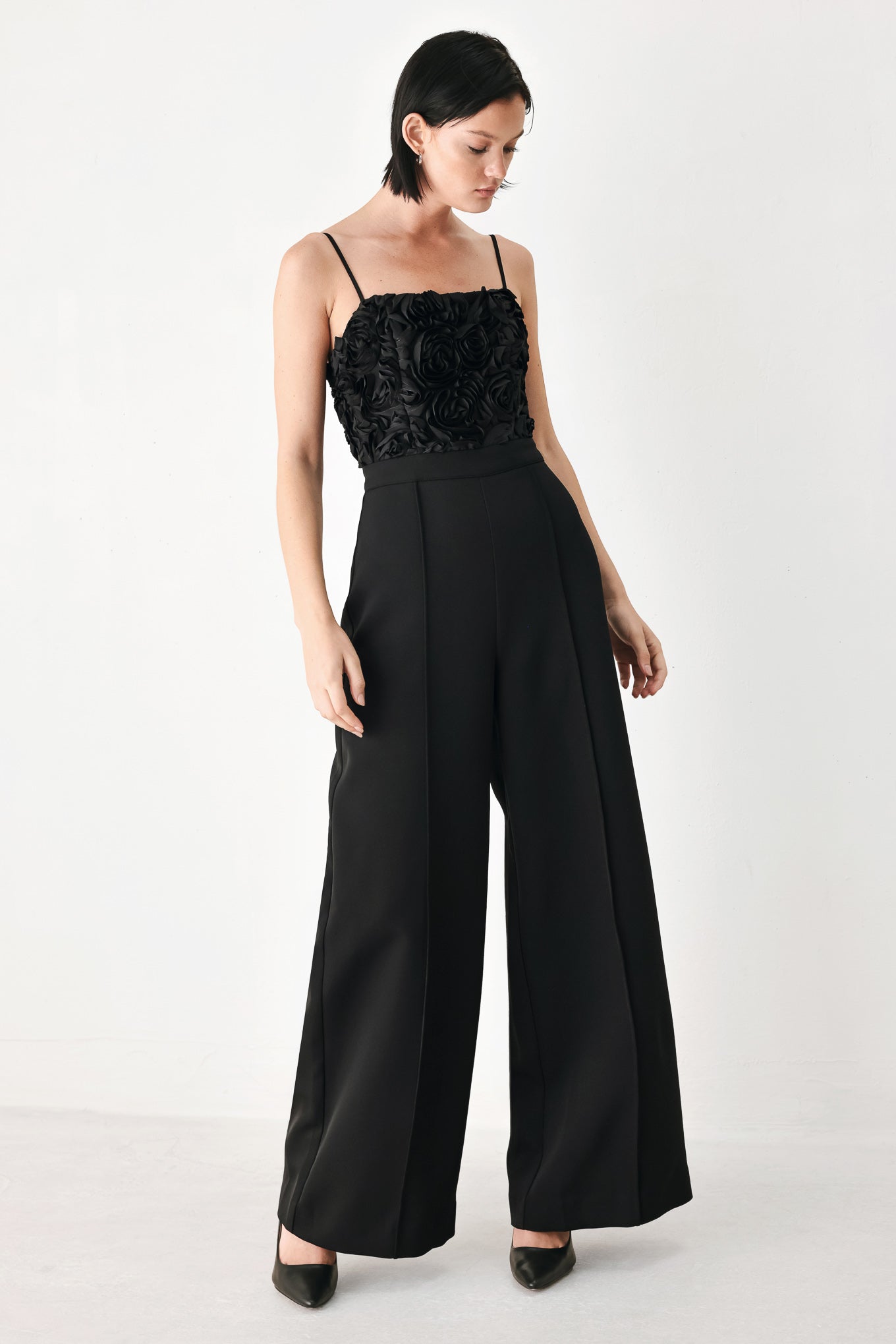 Rose All Night Rosette Wide-Leg Jumpsuit