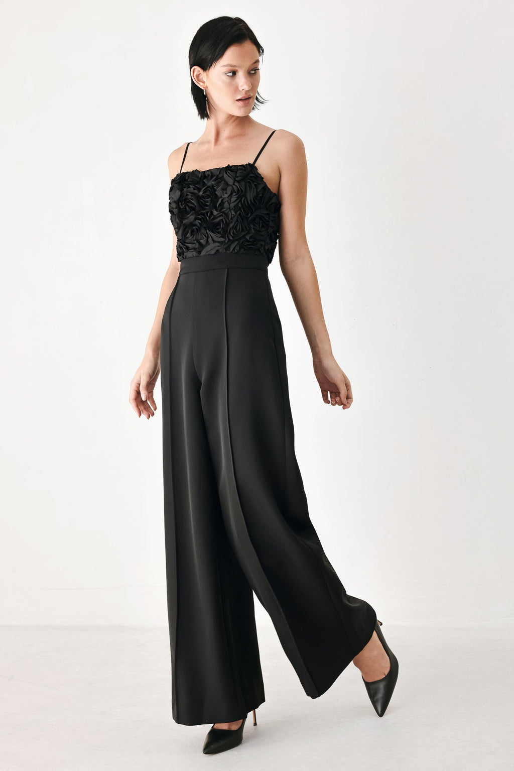 Rose All Night Rosette Wide-Leg Jumpsuit