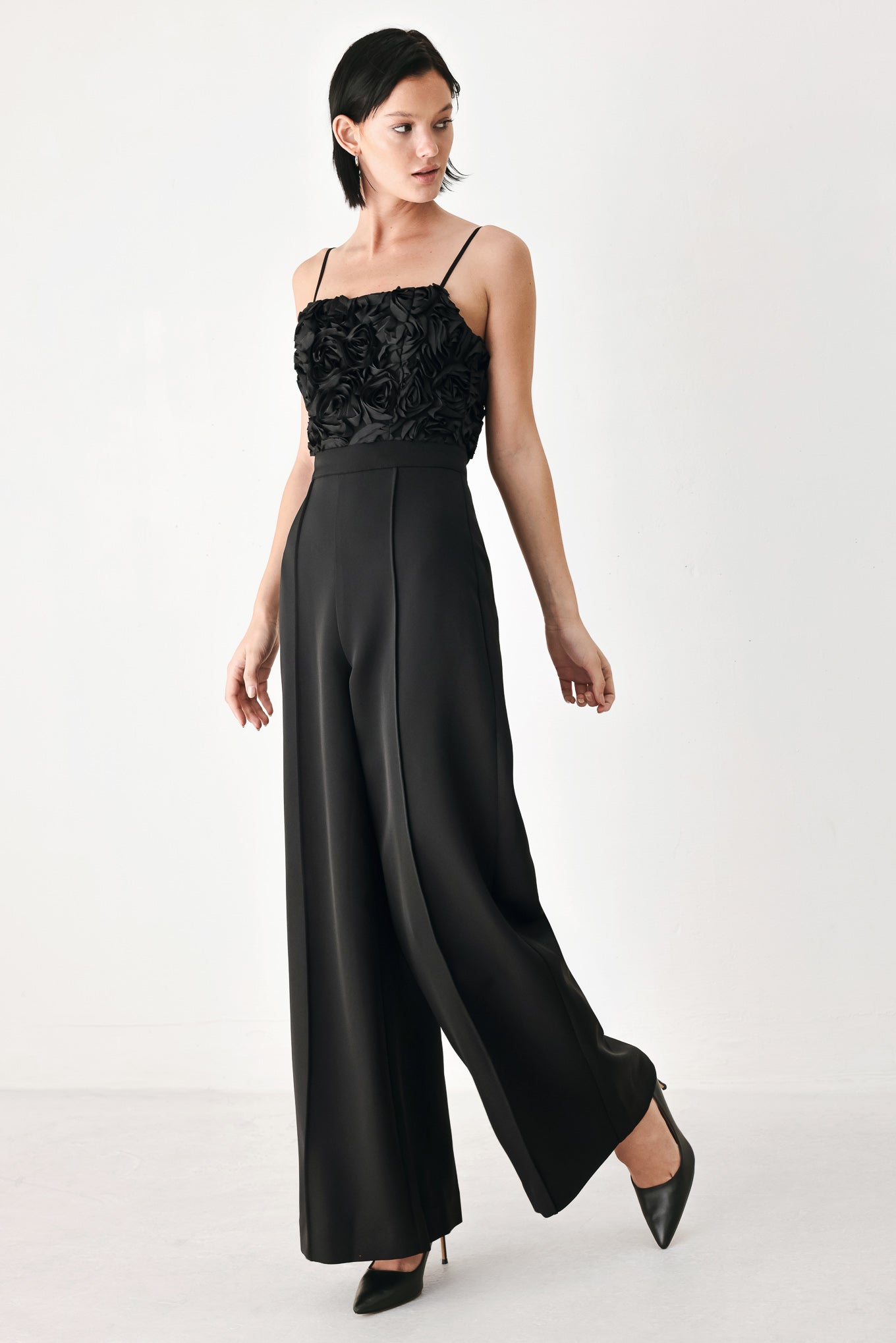 Rose All Night Rosette Wide-Leg Jumpsuit