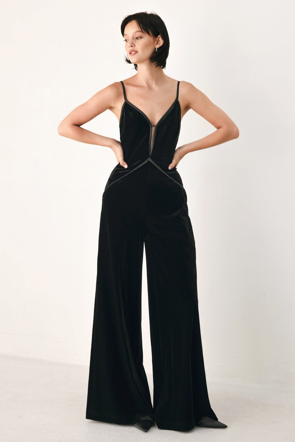 Velvet Hour Sweetheart Wide-Leg Jumpsuit
