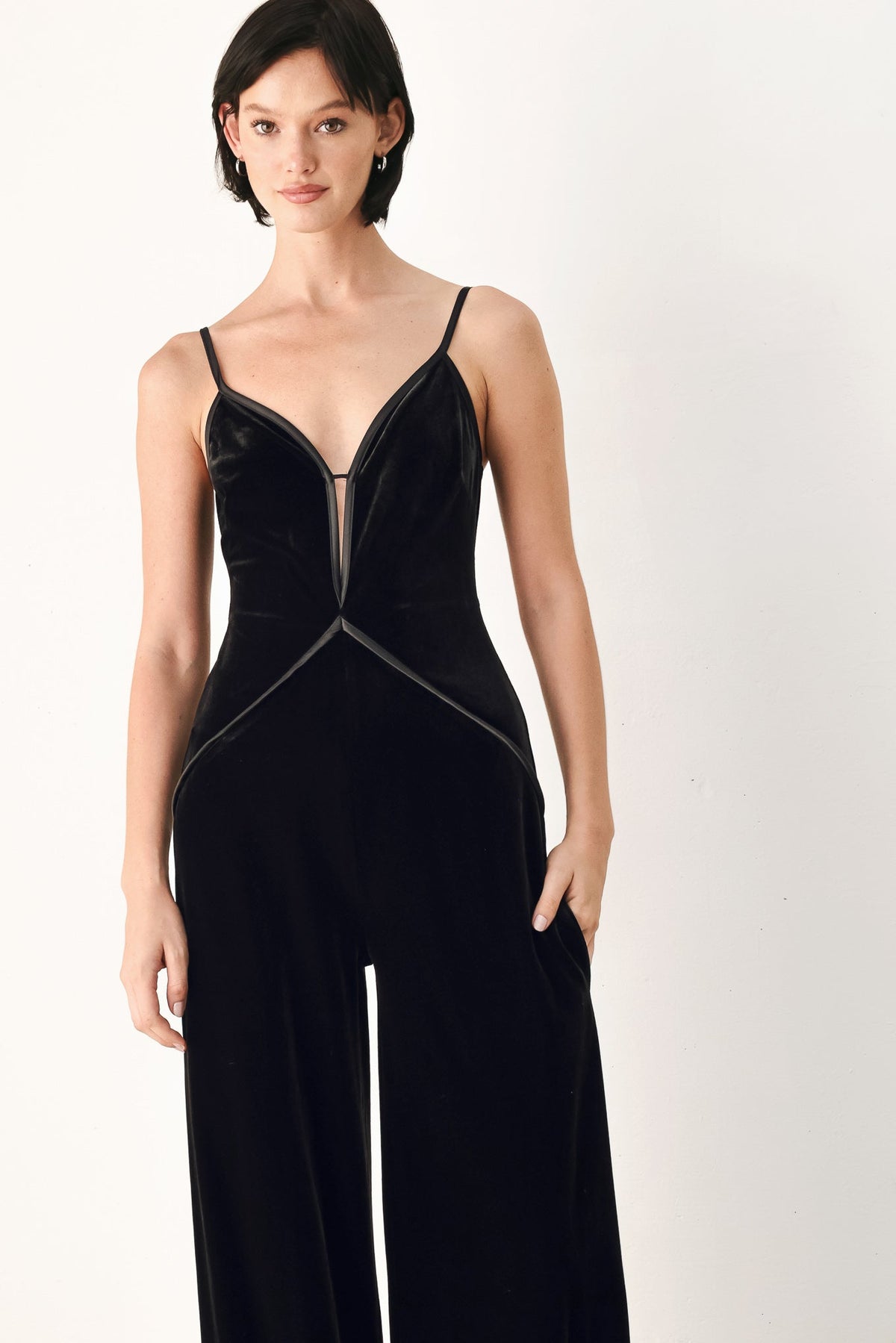 Velvet Hour Sweetheart Wide-Leg Jumpsuit