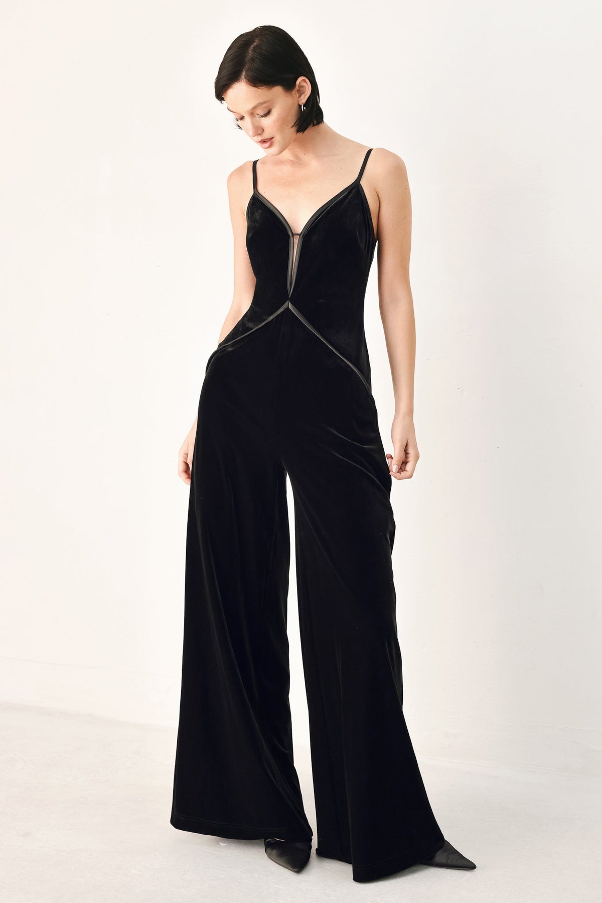 Velvet Hour Sweetheart Wide-Leg Jumpsuit