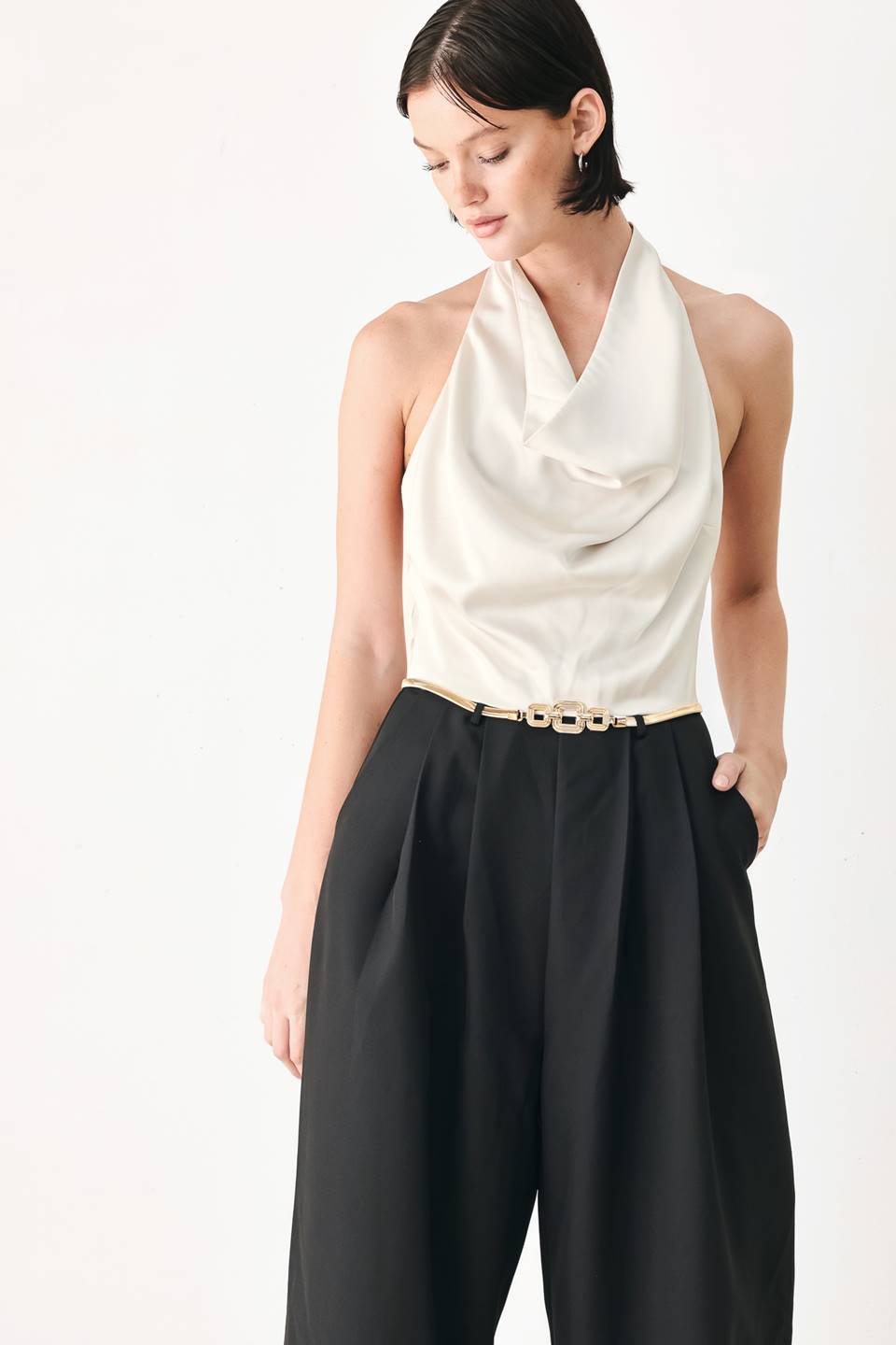 Black & Cream Poise Jumpsuit