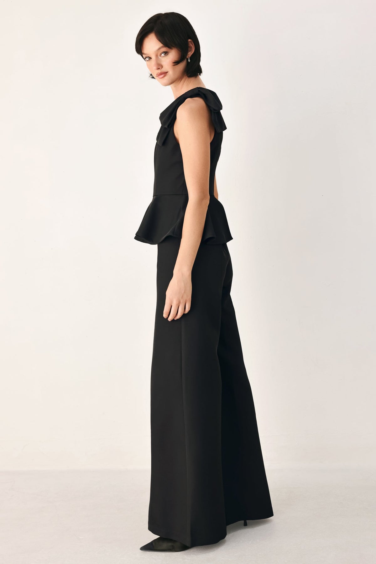 All Eyes on You Bow Wide-Leg Jumpsuit