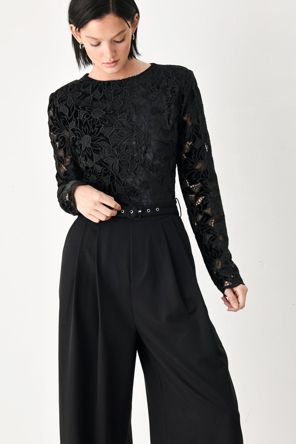 After Dark Lace Wide-Leg Jumpsuit