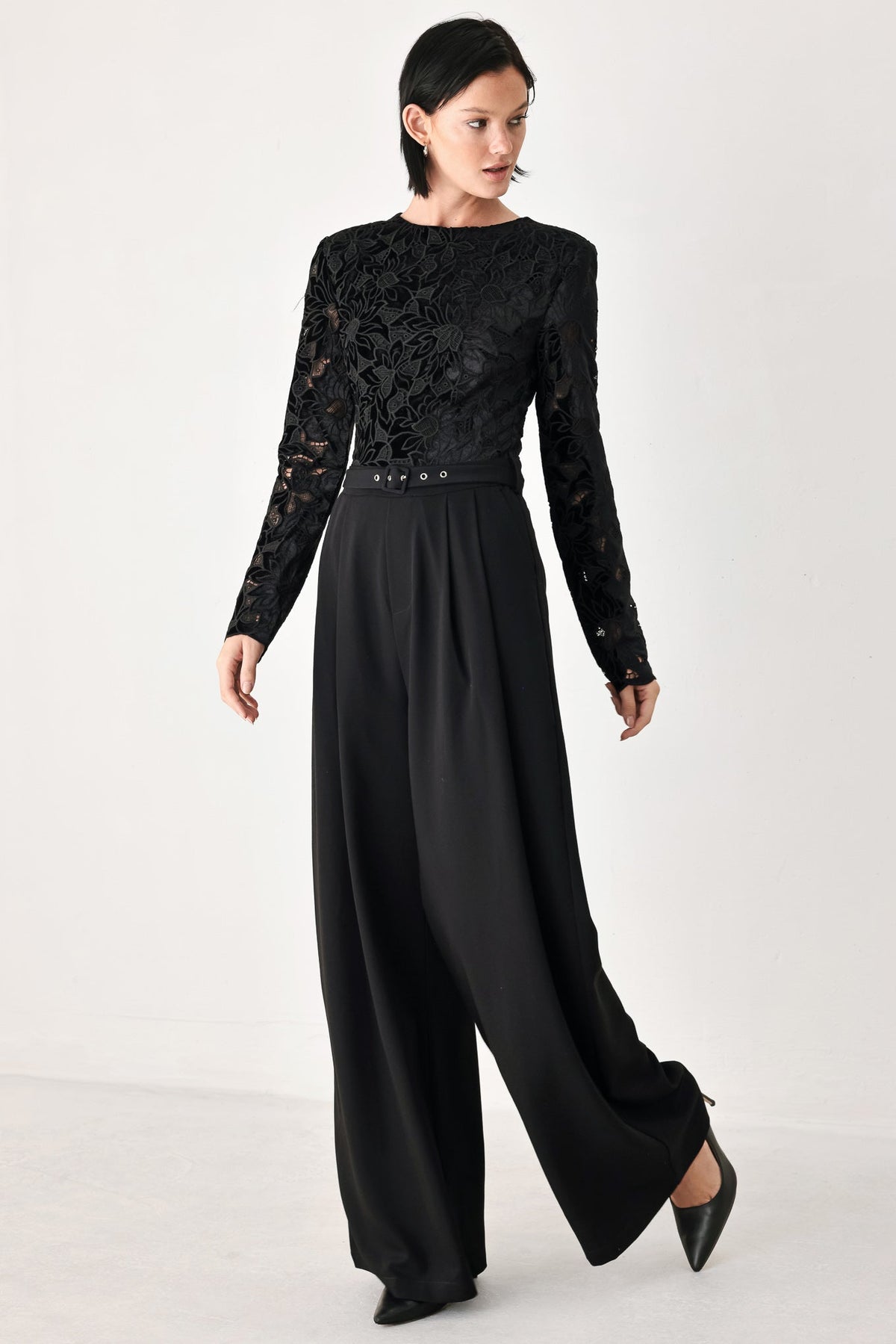 After Dark Lace Wide-Leg Jumpsuit