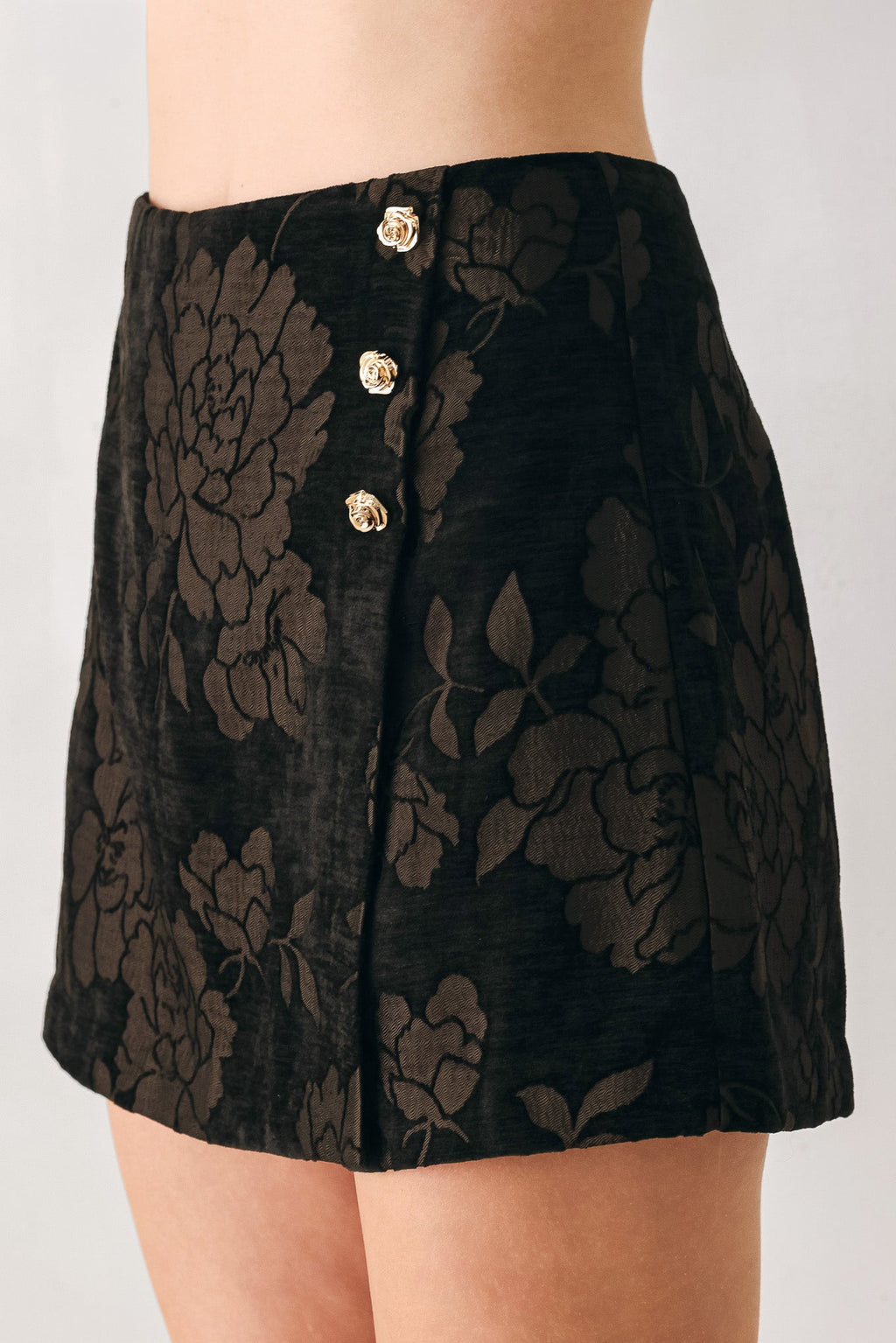 Cocoa Tapestry Brown Jacquard Skort
