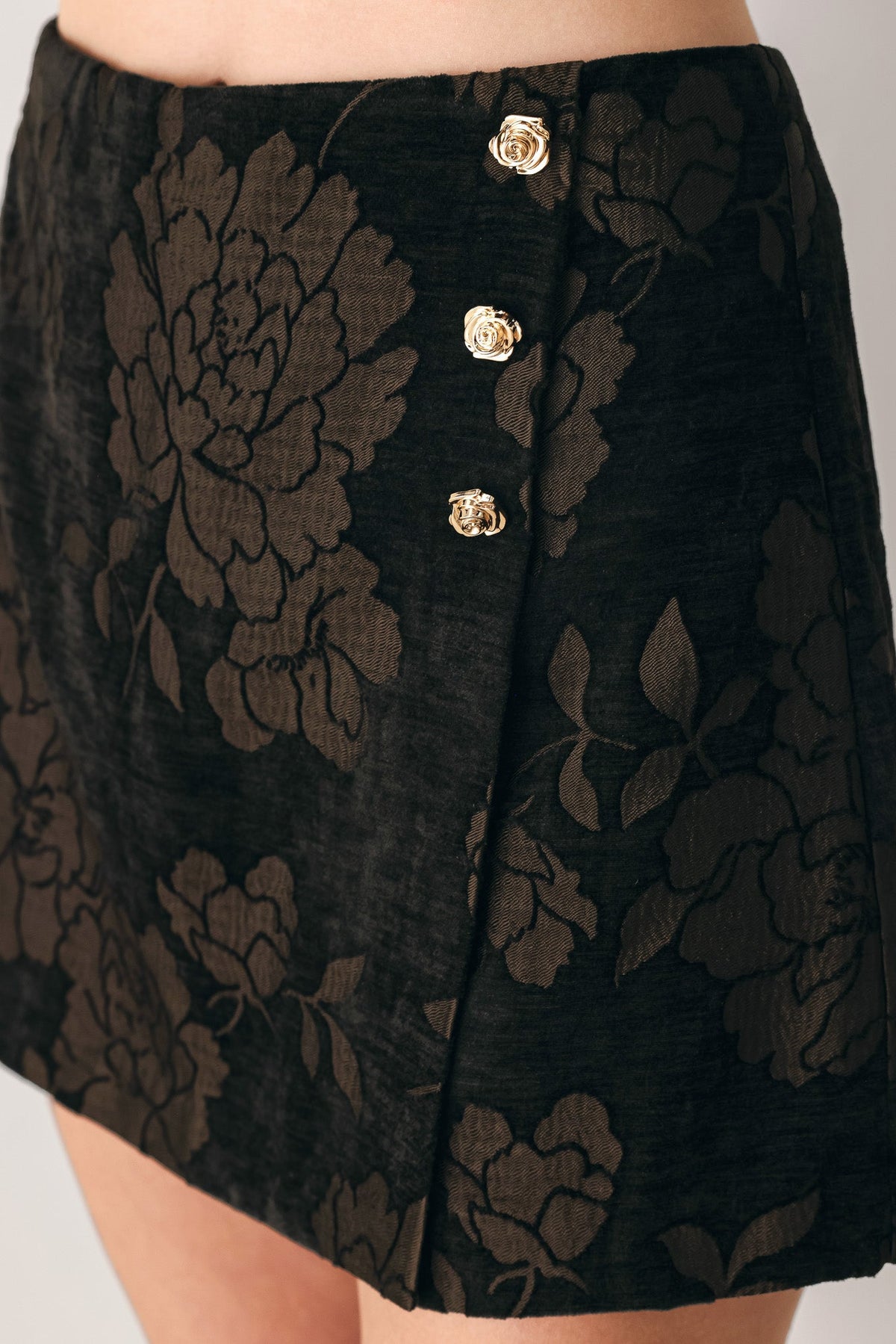 Cocoa Tapestry Brown Jacquard Skort