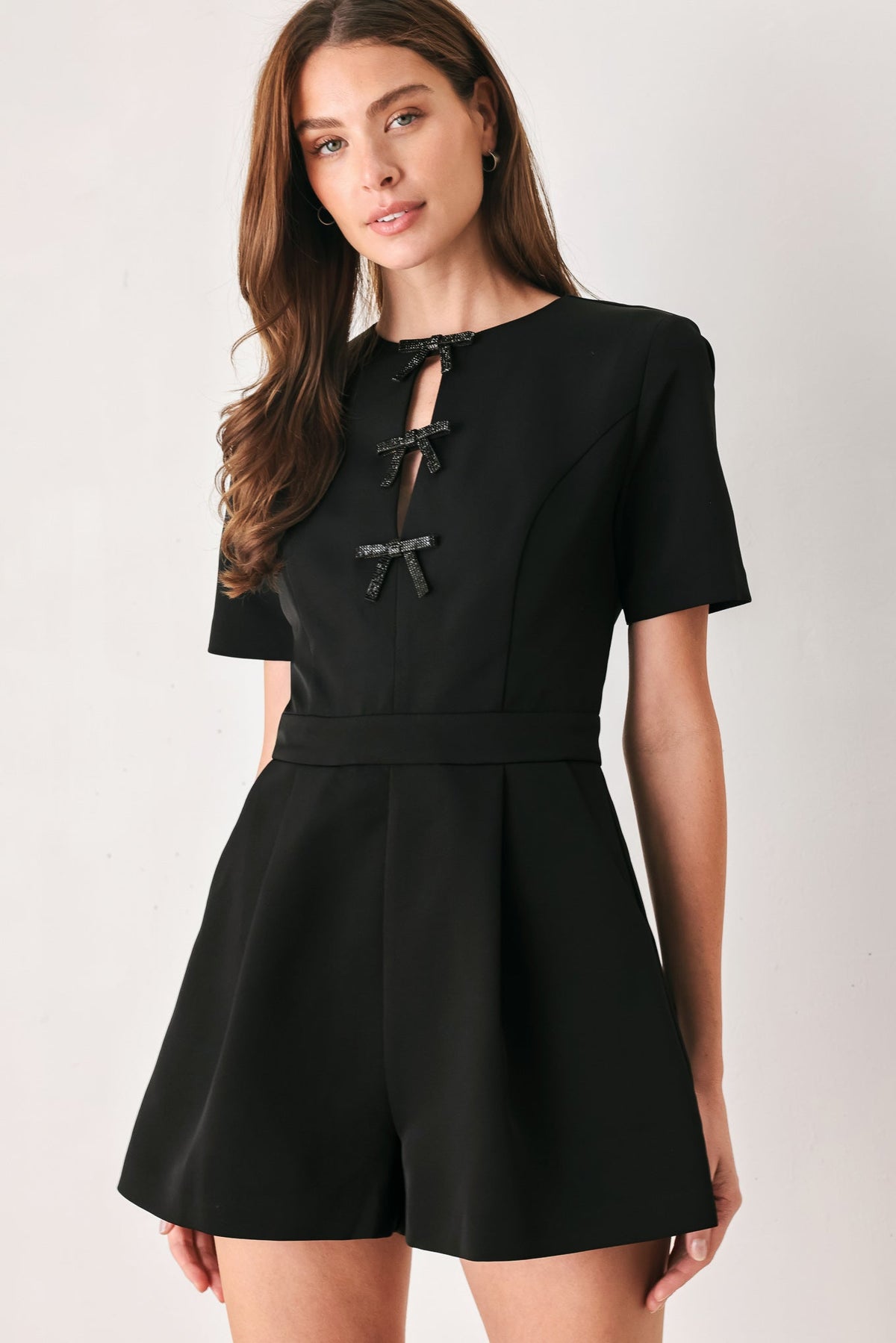 Bow After Dark Keyhole Romper