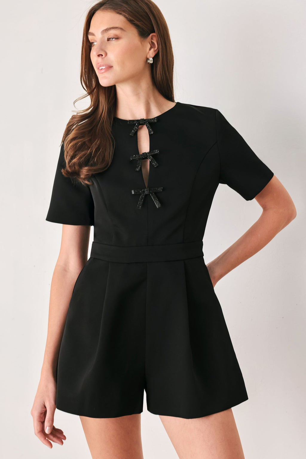 Bow After Dark Keyhole Romper