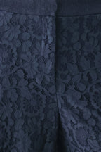 Midnight Petal Flow Lace Pants