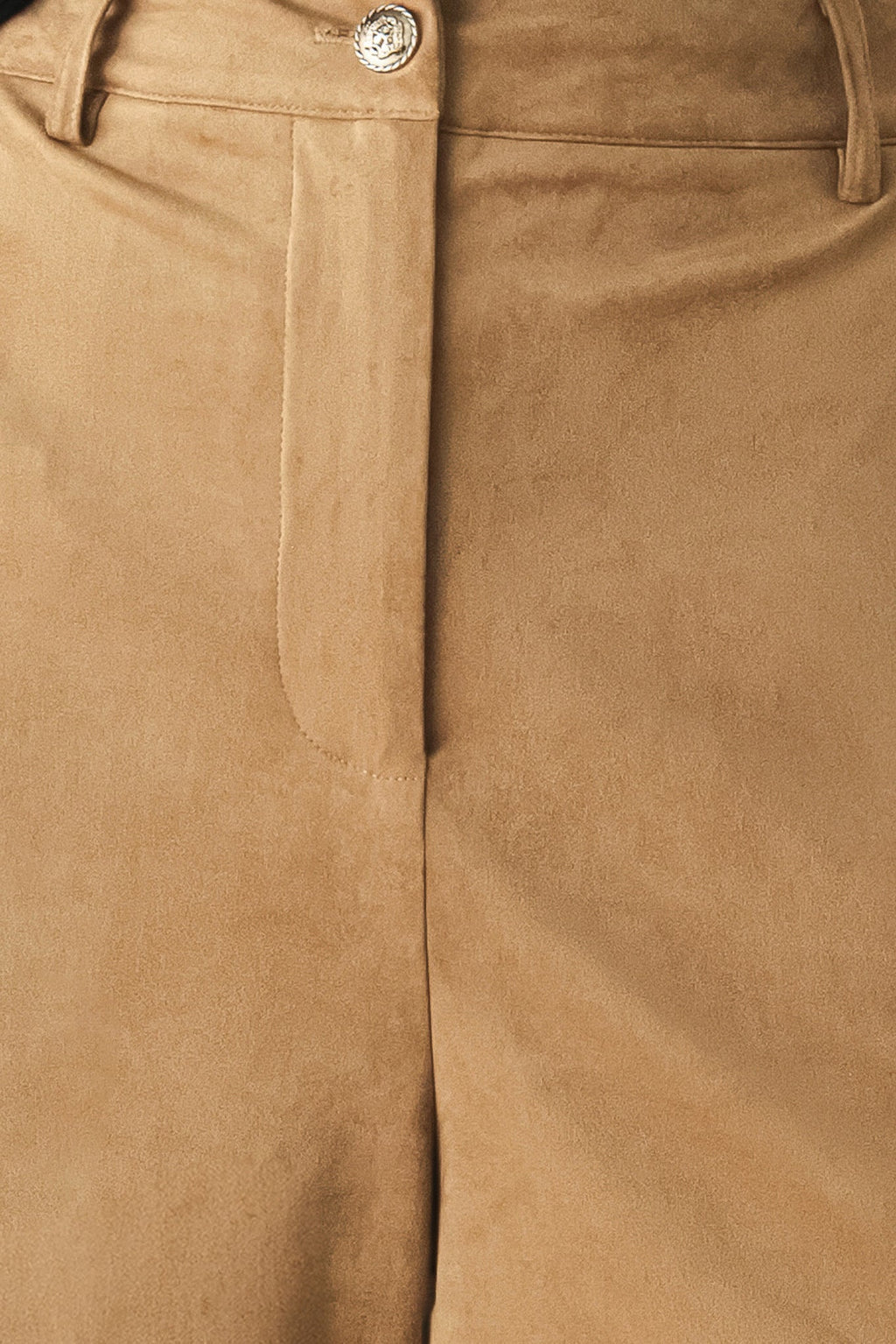 Desert Mod Camel Faux Suede Bermuda Pants