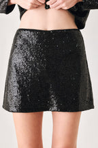 Midnight Disco Black Sequin Skort